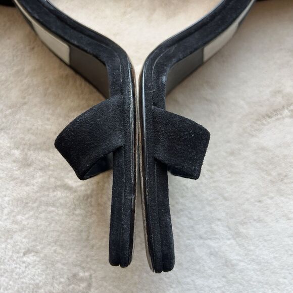 Rag & Bone Black Suede Stiletto Heel Sandal Women EU 40 US 10 Silver Studs Party - Picture 8 of 16